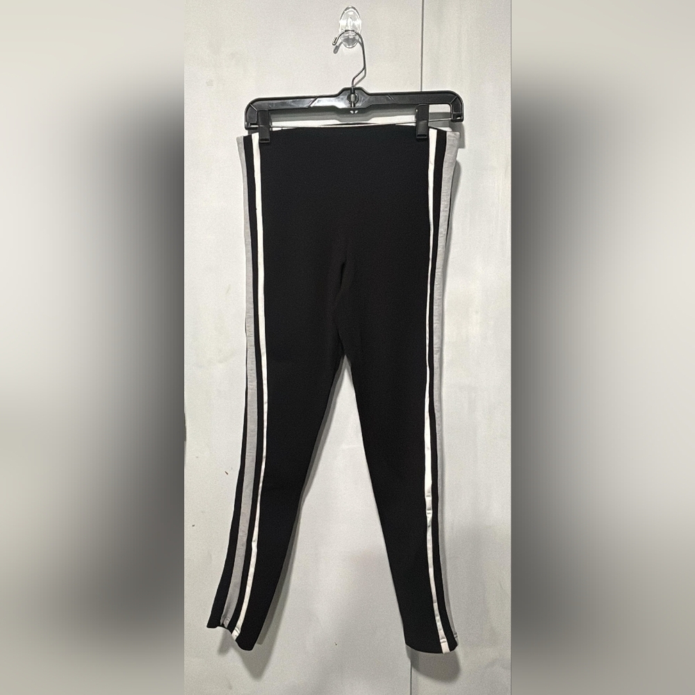 Chic Black Leggings with White Accents